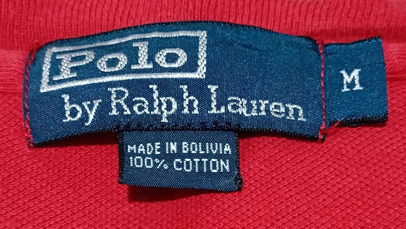 Vintage Polo Ralph Lauren rood V-hals T-shirt Maat M – photo 7